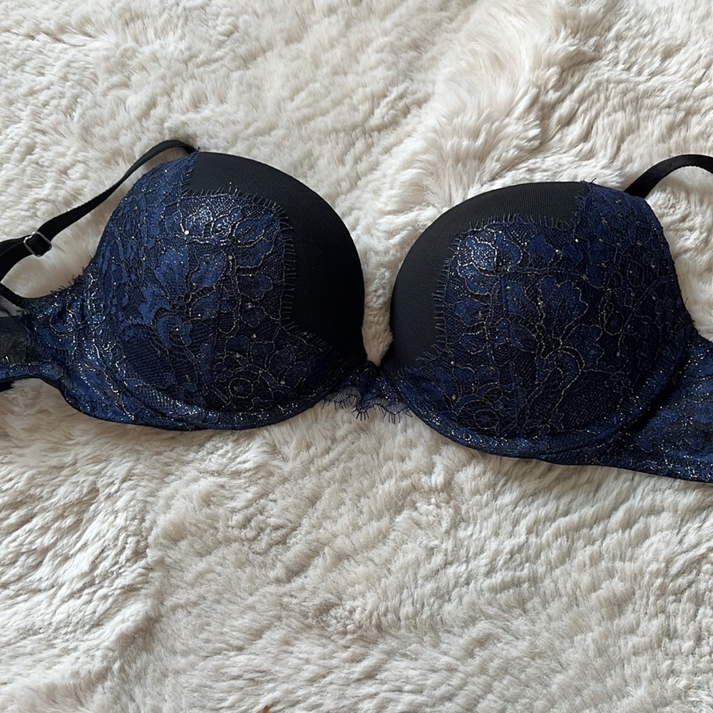 Blue lace Very Sexy Push Up bra from Victoria’s Secret